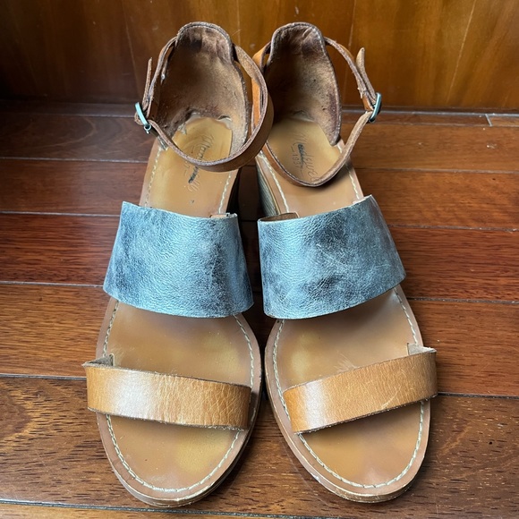 Madewell Warren cognac and silver block heel sandal - 8 - Picture 4 of 6